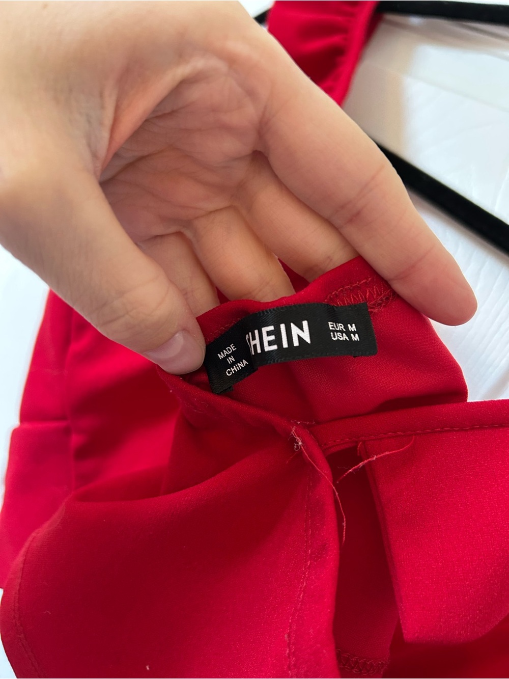 Red Ruffle Strap Crop Top - Picture 3 of 3